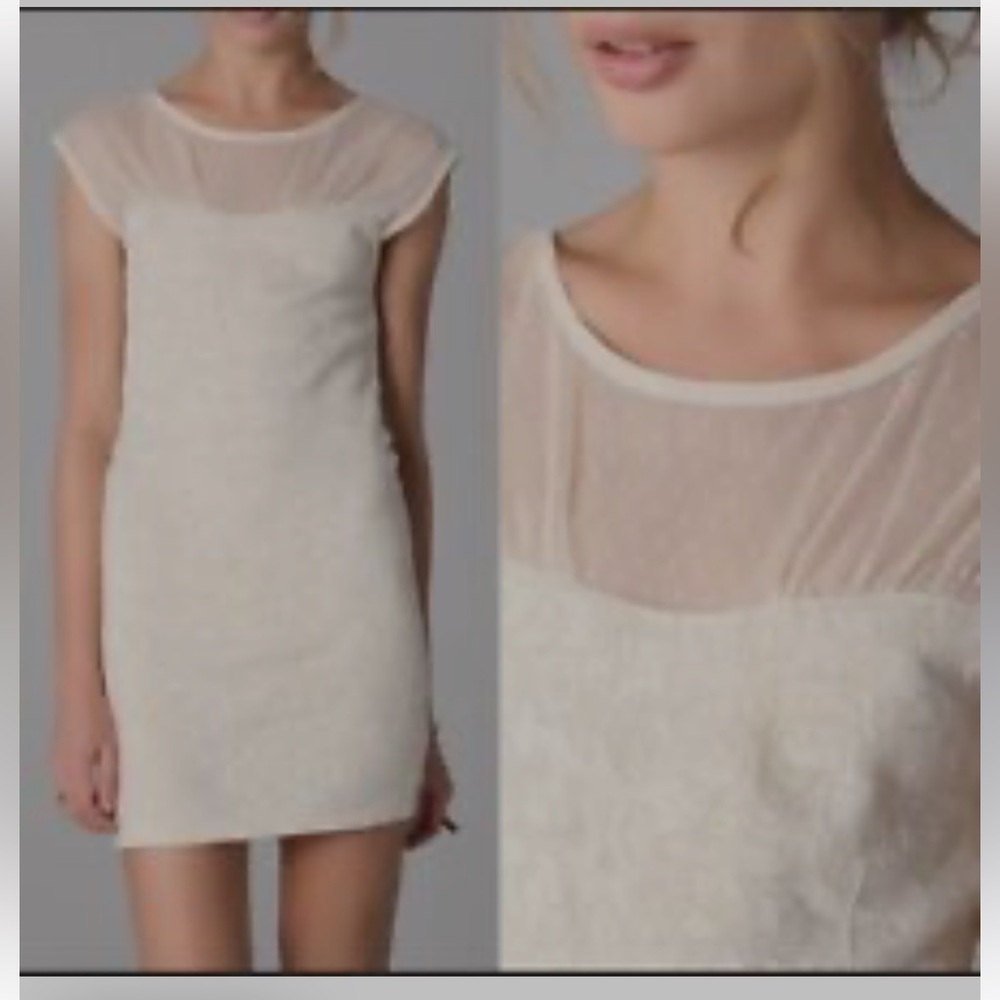 Free People Cream Lace Overlay